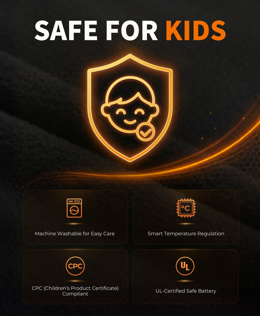ororo Kids' Heated Apparel is safe for kids