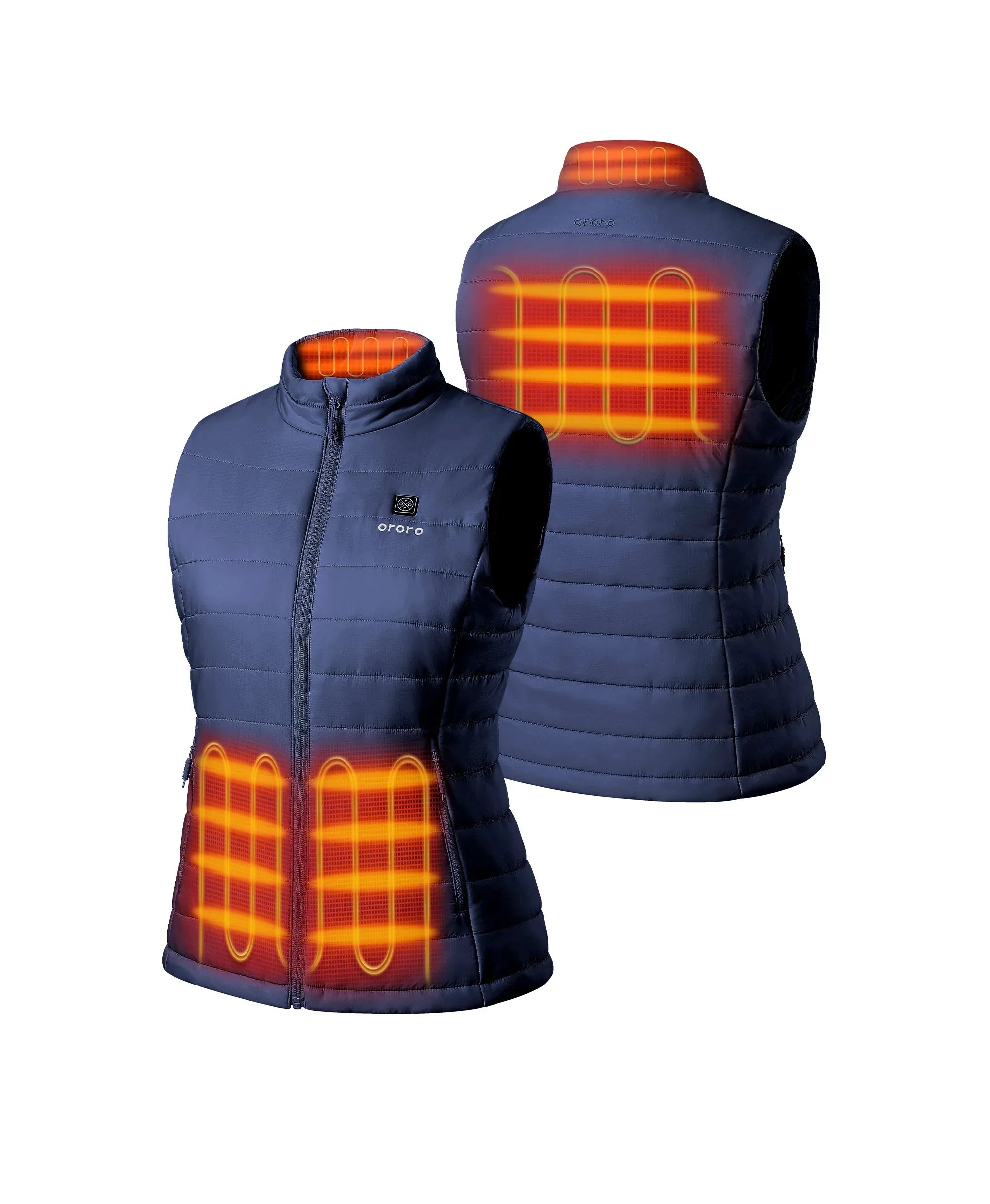 Women's Classic Heated Vest - Gray / White / Blue, Thumbnail 23