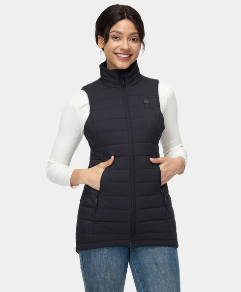 "Tribeca" Women's Heated Long Puffer Vest ,view 1