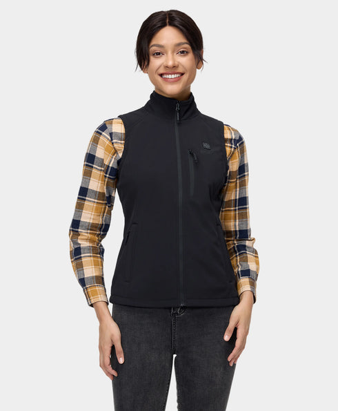 Women's Heated Softshell Vest - Black ,view 1