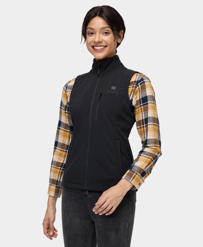Women's Heated Softshell Vest - Black
