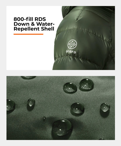 800-fill RDS Down & Water-Repellent Shell