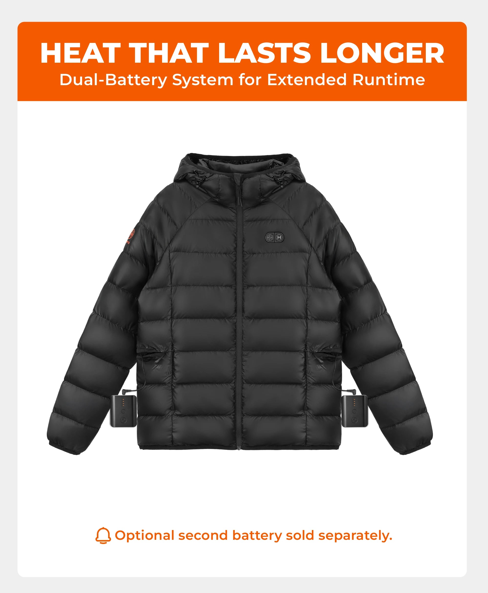 AeroPro Men's 8-Zone Packable Heated Down Jacket, Thumbnail 9
