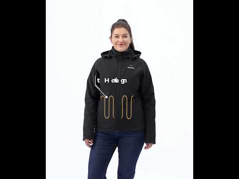 Manteau chauffant pour femme Paragon - Noire, Gallery 3