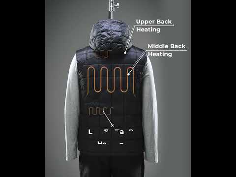 PuffLyte Men's 5-Zone Hooded Heated Vest, Thumbnail 3