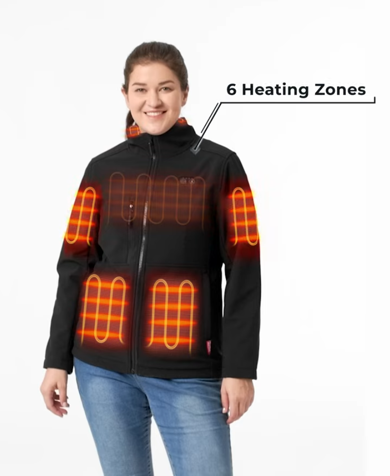 ororo Maverick SureWarm® Women's 6-Zone Dual-Control Heated Softshell Jacket
