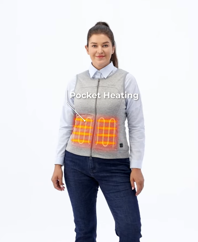 Suzanne Women's Heated Soft Armor Vest - Flecking Gray, Gallery 3