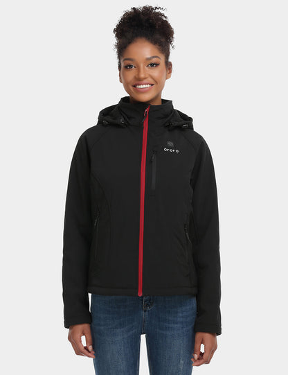 Women's Heated Jacket (4 Heating Zones) - Black & Red