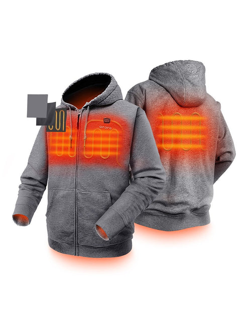 (Open-box) Unisex Heated Fleece Hoodie - Flecking Gray view 1