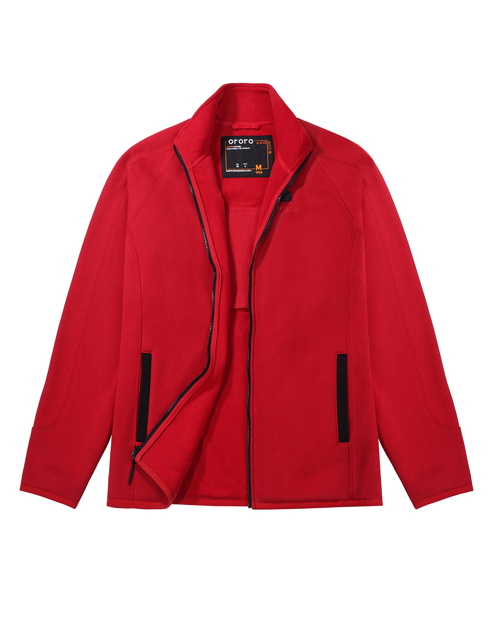 Men's Heated Full-Zip Fleece Jacket - Red