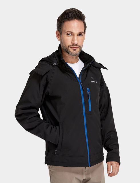 Final Sale - Men's Classic Heated Jacket - Black & Blue view 2