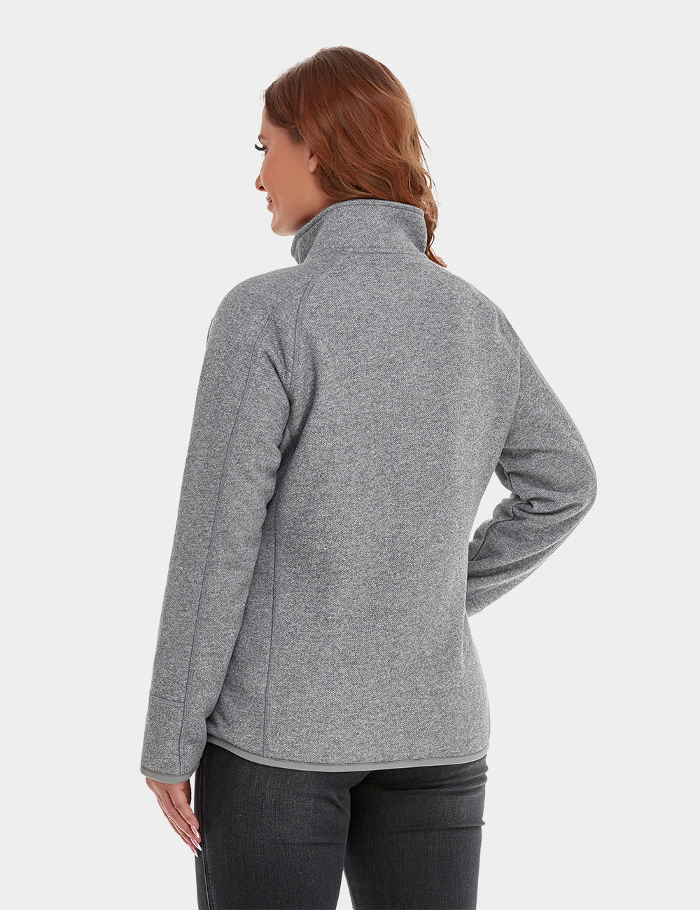 Women's Heated Full-Zip Fleece Jacket - Flecking Gray