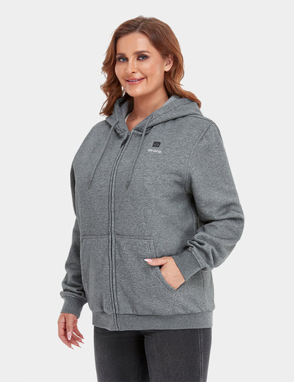 (Open-box) Unisex Heated Fleece Hoodie - Flecking Gray