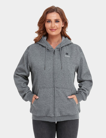 (Open-box) Unisex Heated Fleece Hoodie - Flecking Gray