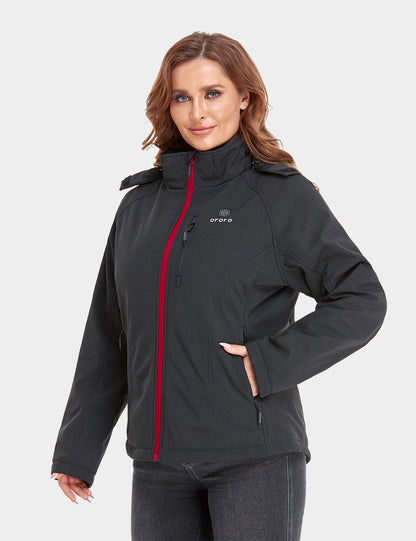 Women's Heated Jacket (4 Heating Zones) - Black & Red