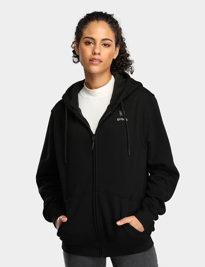 Unisex Heated Fleece Hoodie - Black