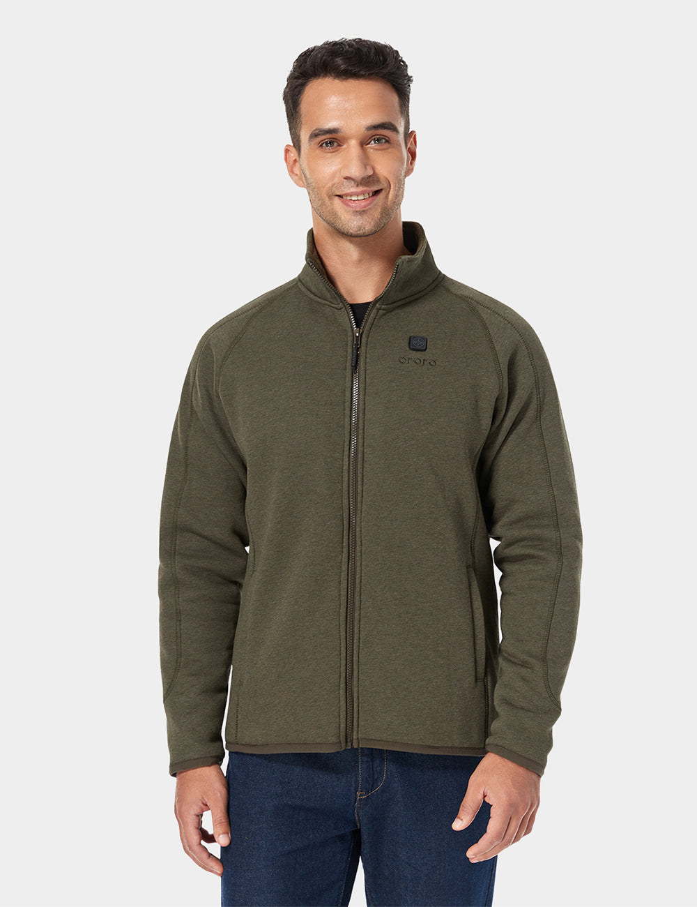 (Open-box) Men's Heated Full-Zip Fleece Jacket - Army Green