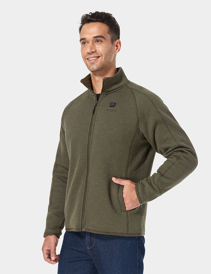 Men's Heated Full-Zip Fleece Jacket - Army Green