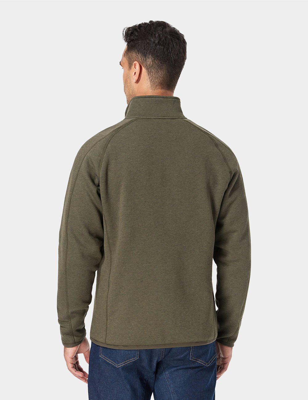 (Open-box) Men's Heated Full-Zip Fleece Jacket - Army Green