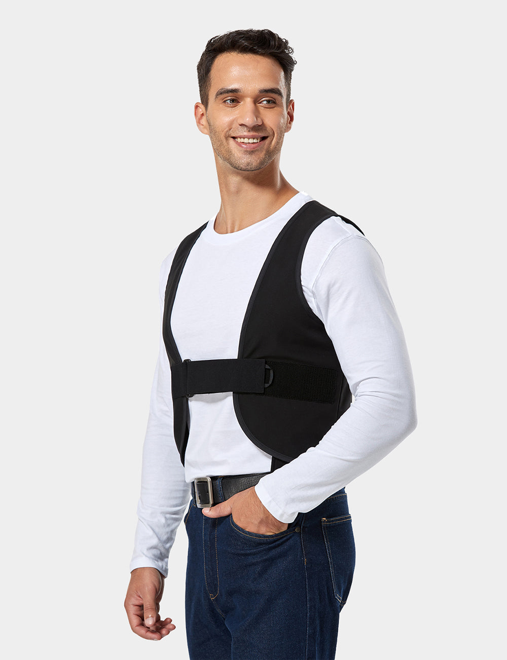 Gilet chauffant réglable unisexe - Noir, Thumbnail 4
