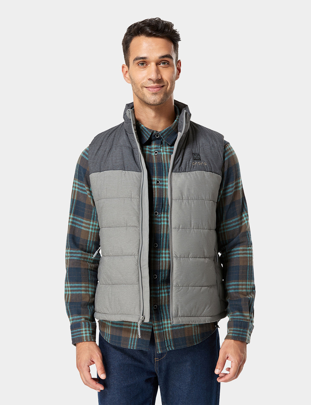 Men's Classic Heated Vest - Flecking Gray / Blue
