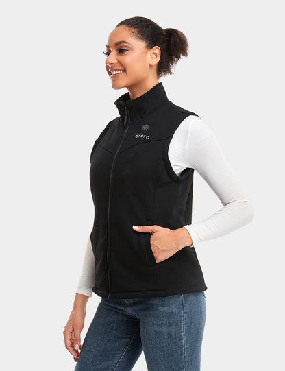 Women's Heated Fleece Vest - Black