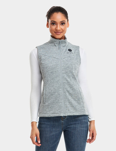 Women's Heated Fleece Vest - Gray