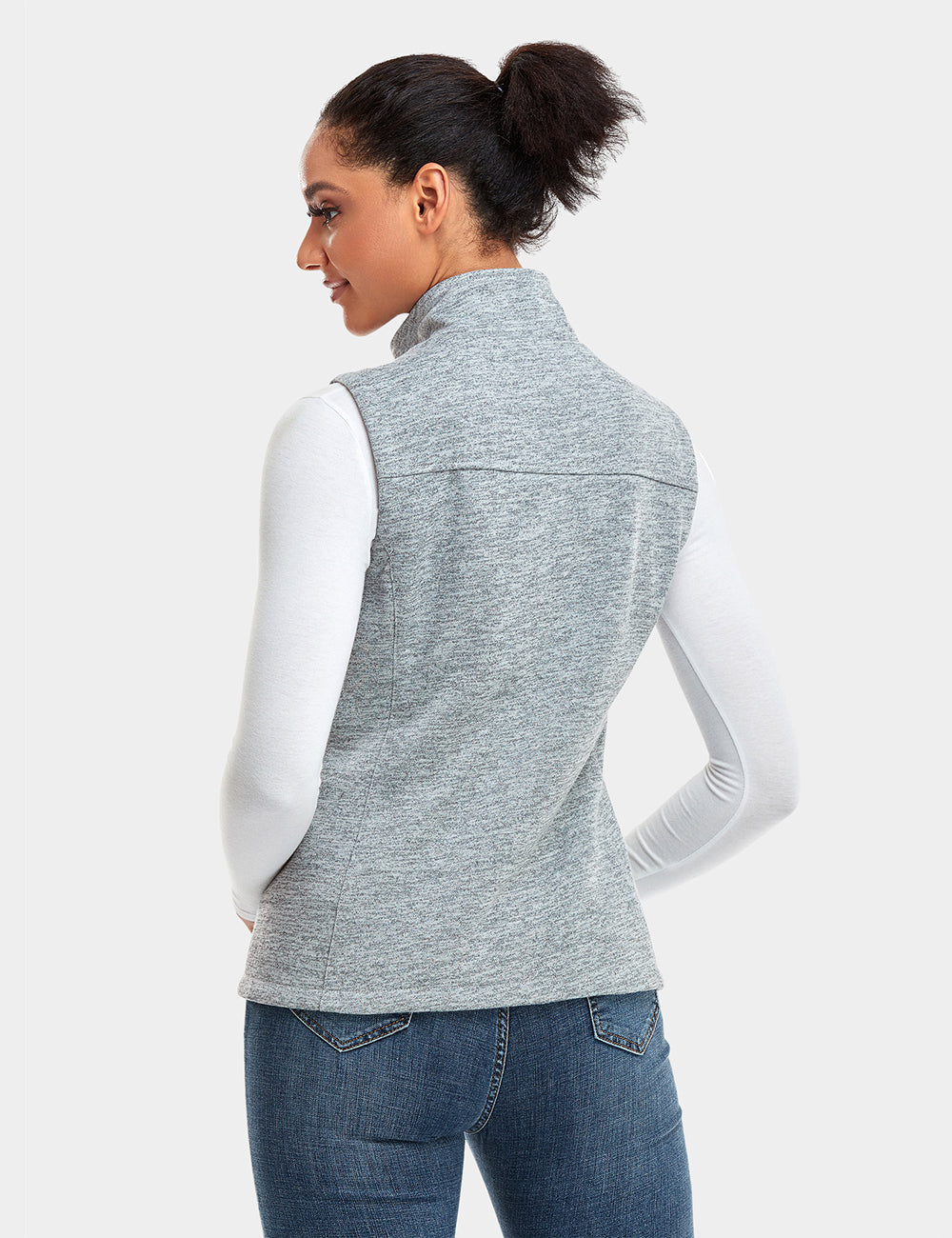 Women's Heated Fleece Vest - Gray