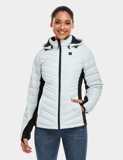 Women's Heated Down Jacket - White