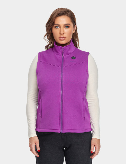 Women's Heated Fleece Vest - Purple view 1