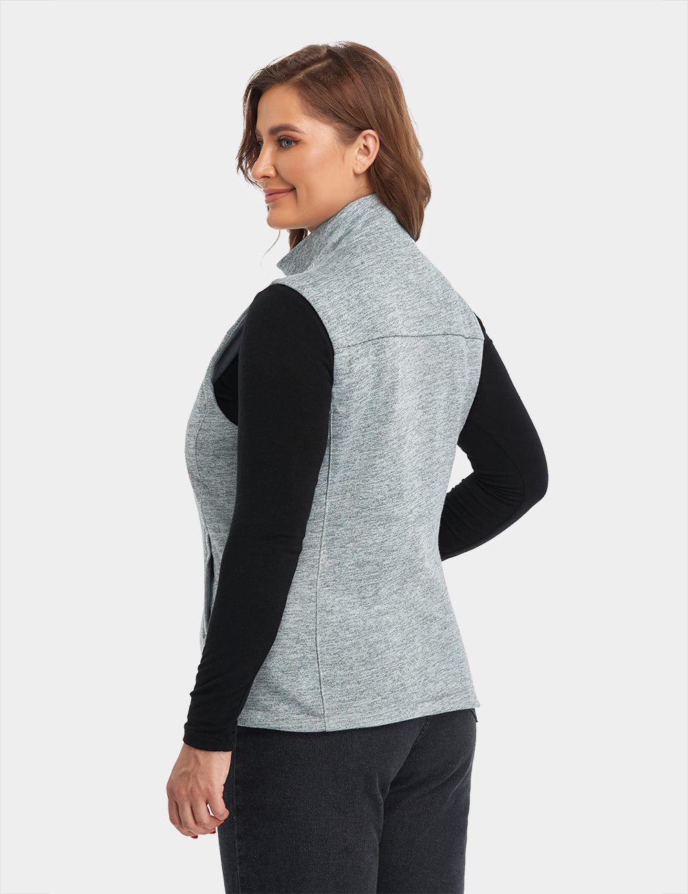 Women's Heated Fleece Vest - Gray