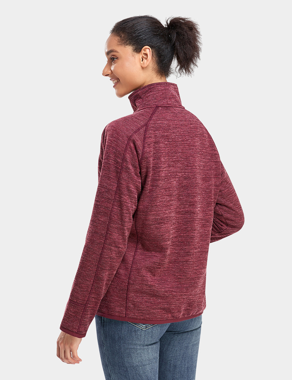 Women's Heated Full-Zip Fleece Jacket Jacket - Maroon