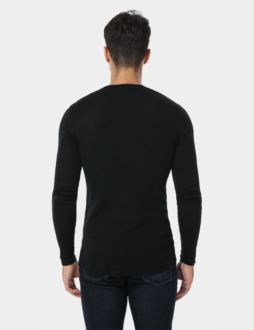 Pull à col rond en laine mérinos pour hommes, Thumbnail 3