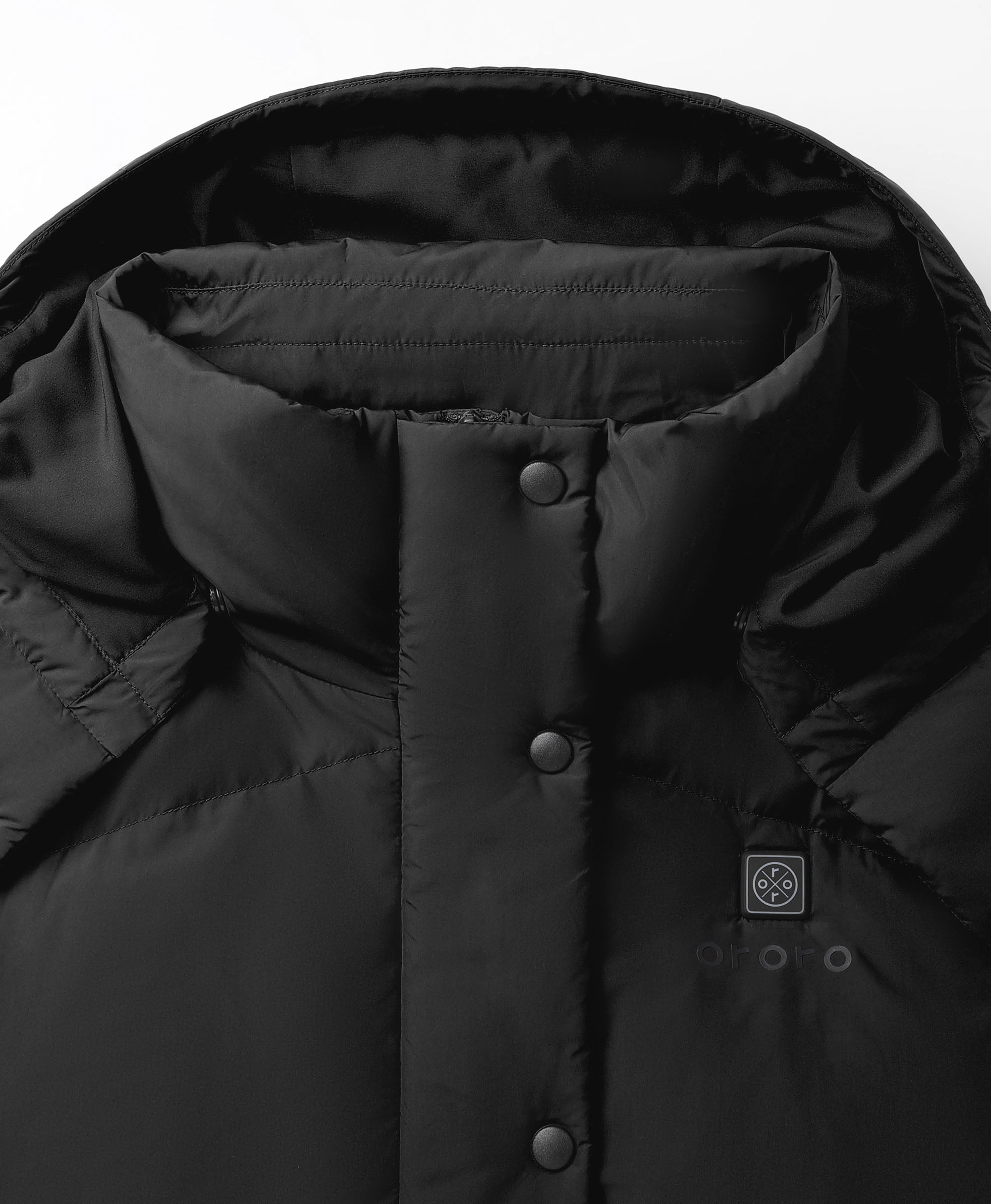 Women's Heated Cropped Puffer Down Vest - Black / Red, Thumbnail 9